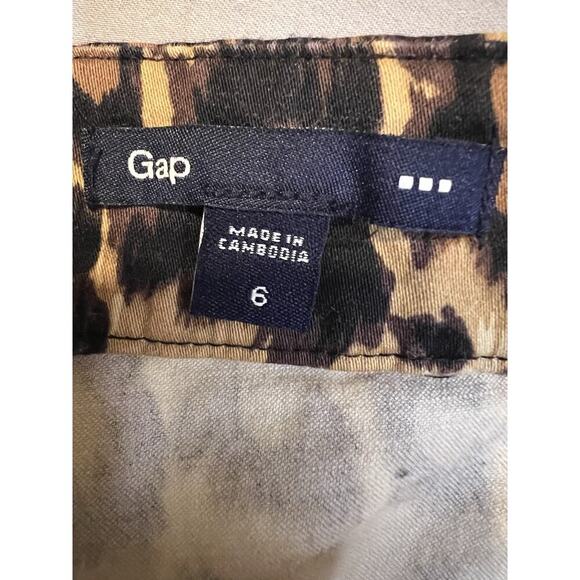 Gap Womens sz 6 Brown & Black Leopard Print Cotton Casual Mini Skirt - Picture 4 of 7